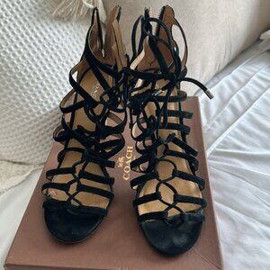 Black Suede Lace up Sandal - SIZE 8.5